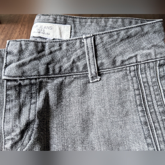 Zara TRF Slate Grey Low Rise Flared Jeans. Raised Stripes. Authentic Y2K, 0 - Picture 10 of 15